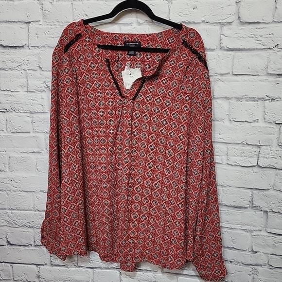 Liz Claiborne NWT Career Women's 3X Button Roll‎ Up Sleeve Blouse Professional - Picture 1 of 9